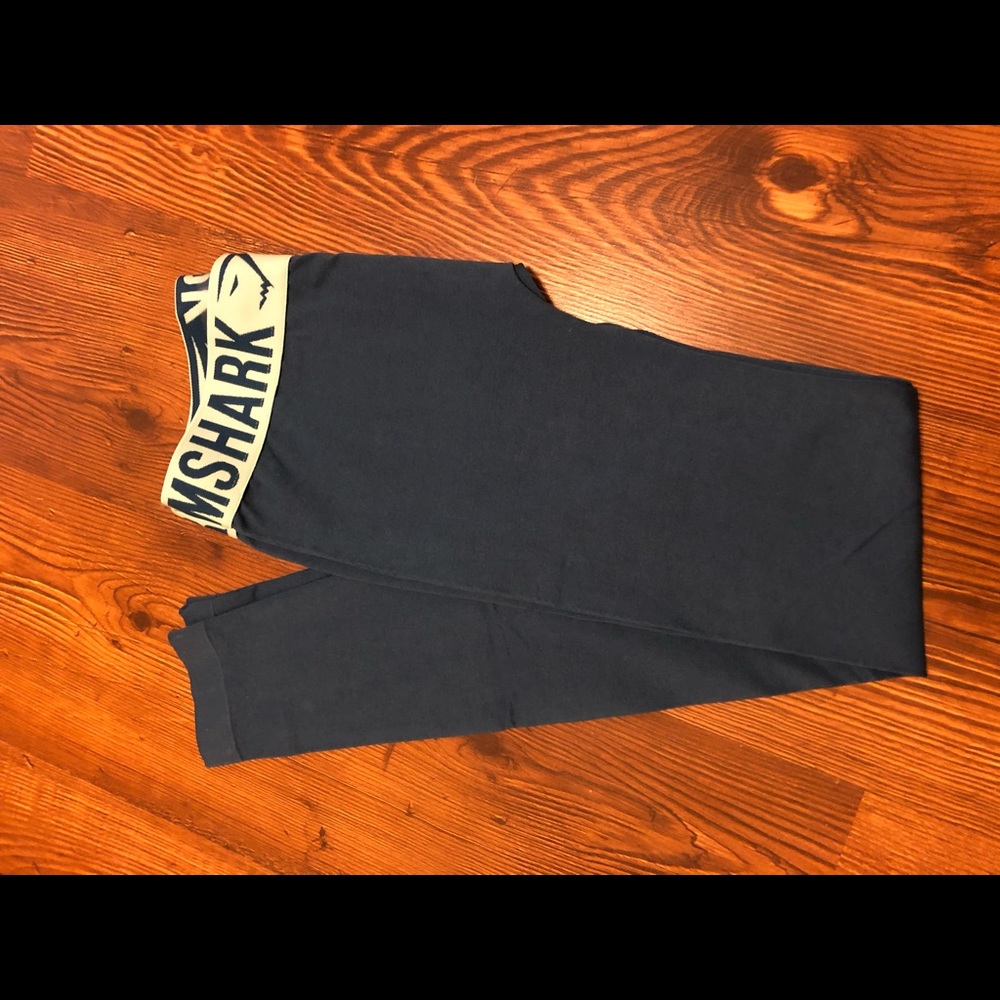 Blue gym shark leggings. Gently worn.